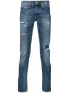Dondup Distressed Slim-fit Jeans - Blue