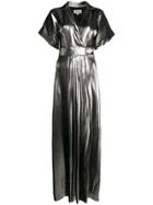 Temperley London Liquid Metal Wrap Dress - Silver