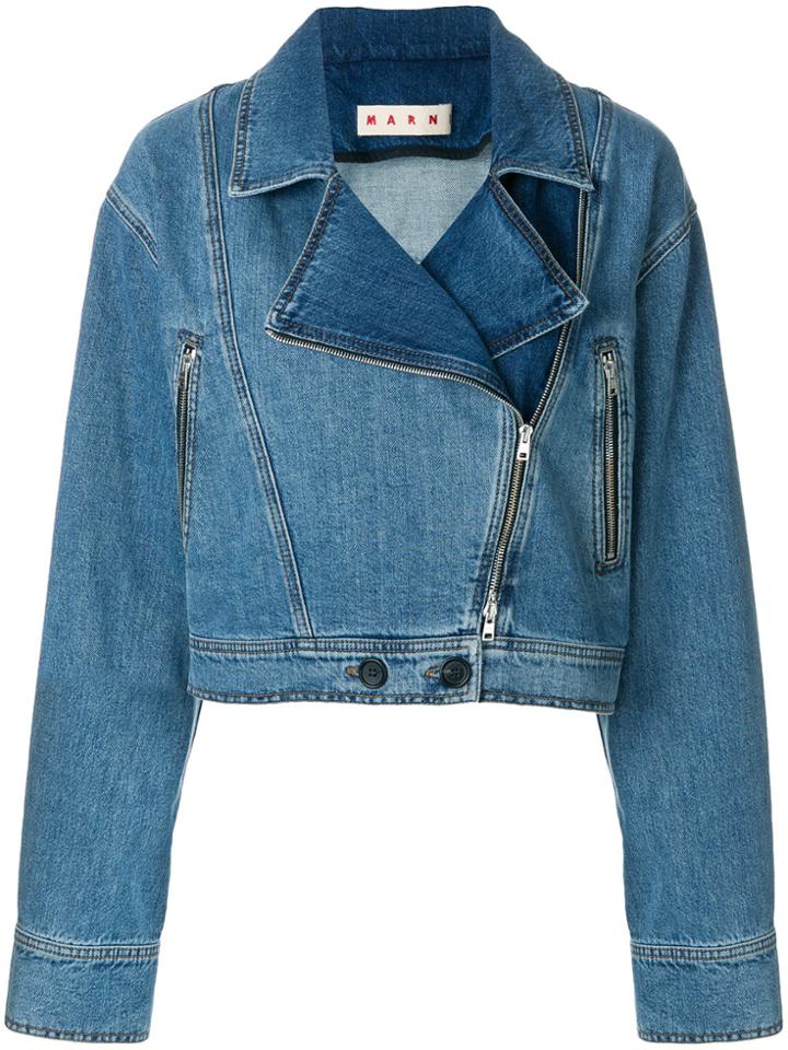 Marni Denim Biker Jacket - Blue
