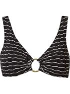 Amir Slama Striped Bikini Top - Black