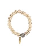 Loree Rodkin Beaded Diamond Charm Bracelet, Women's, Nude/neutrals, Sterling Silver/diamond/18kt Yellow Gold/wood