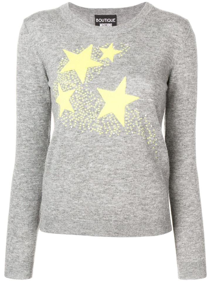 Boutique Moschino Stars Knit Sweater - Grey