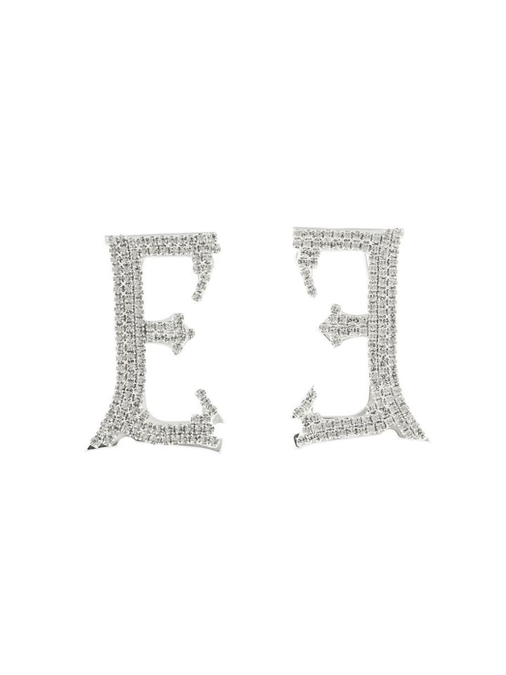Ermanno Scervino Jewelled E Brooches - Metallic