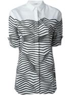 Neil Barrett Zig-zag Print Shirt, Women's, Size: Large, White, Cotton