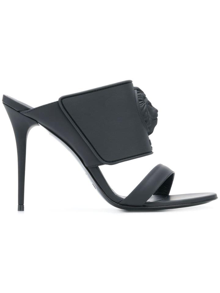Versus Lion Slip-on Sandals - Black