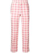 Thom Browne Mid-size Gingham Trouser - Pink