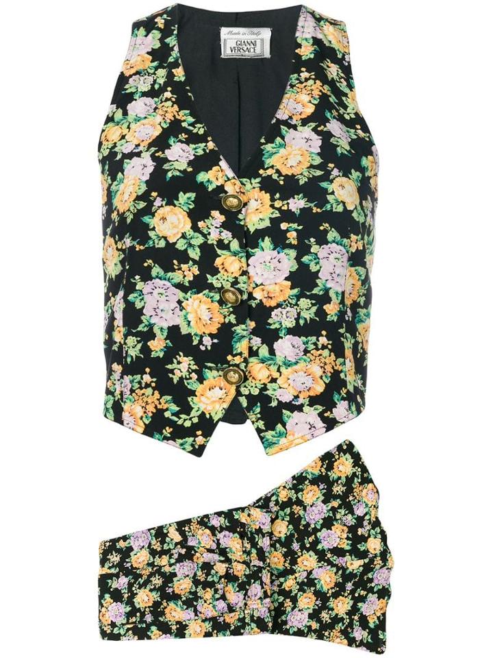 Versace Pre-owned 1993 Trousers & Waistcoat Set - Black