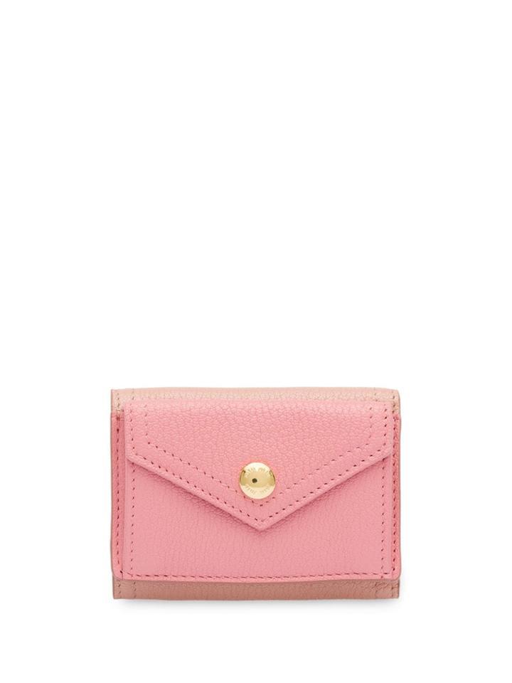 Miu Miu Lettering Logo Wallet - Pink