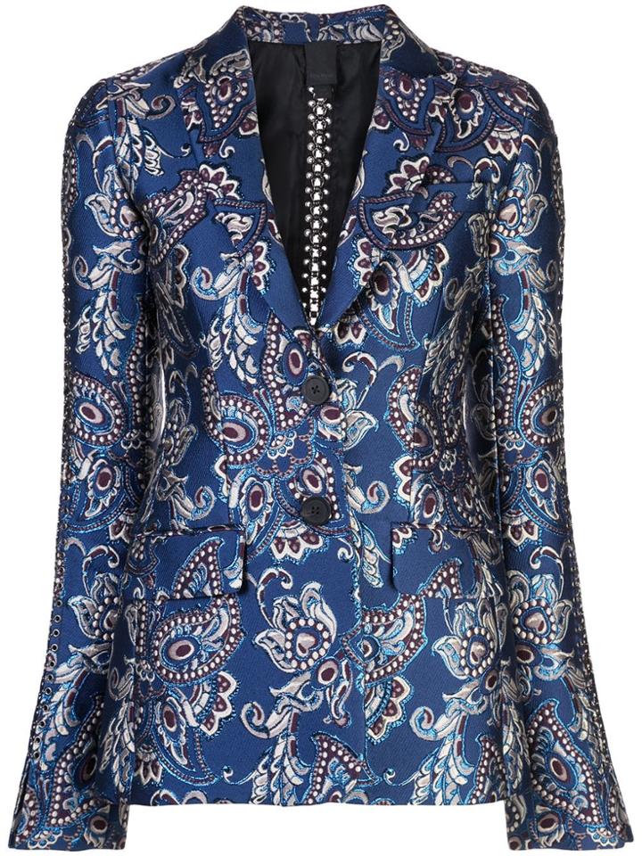 Vera Wang Chain Embroidered Blazer - Blue