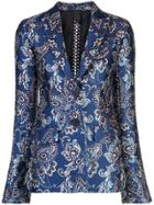 Vera Wang Chain Embroidered Blazer - Blue