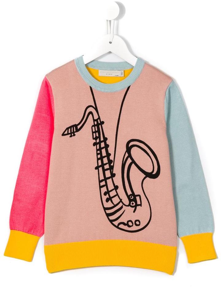 Stella Mccartney Kids Saxophone Print Lucky Jumper, Girl's, Size: 8 Yrs