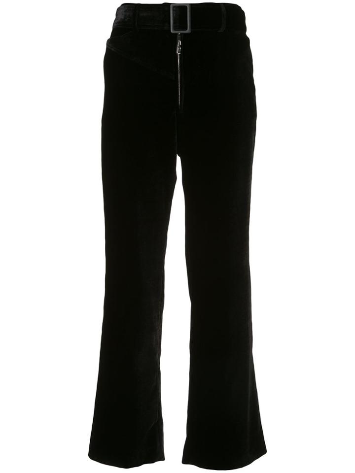 Ellery Supervision Belted Flared Trousers - Black