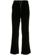 Ellery Supervision Belted Flared Trousers - Black