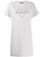 Love Moschino Studded Logo T-shirt Dress - Grey