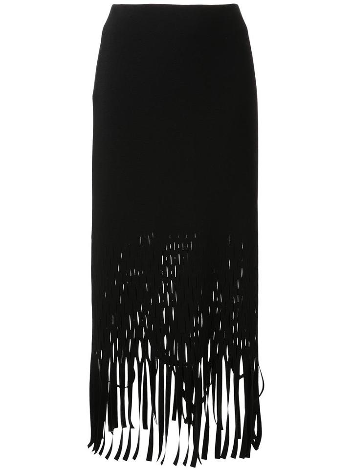 Dion Lee Fringed Midi Skirt, Women's, Size: 8, Black, Polyester/spandex/elastane