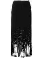 Dion Lee Fringed Midi Skirt, Women's, Size: 8, Black, Polyester/spandex/elastane