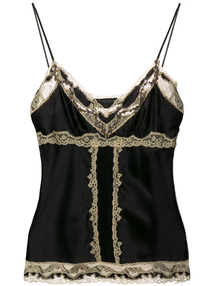 Ermanno Scervino Lingerie-like Tank Top - Black