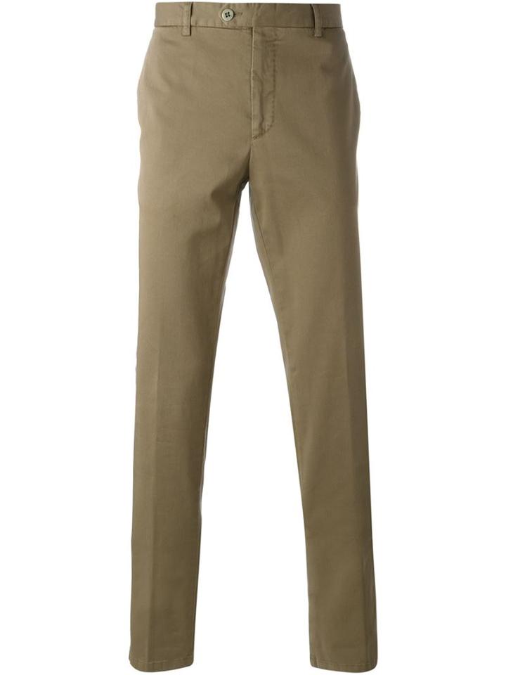 Etro Classic Slim Chinos, Men's, Size: 50, Nude/neutrals, Cotton/spandex/elastane