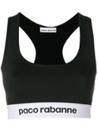 Paco Rabanne Logo Embroidered Sports Top - Black