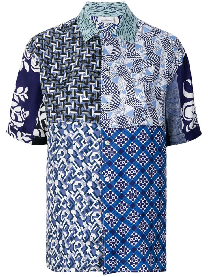 Pierre-louis Mascia Patchwork Print Shirt - Blue
