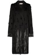 Xu Zhi Fringe Trim Double-breasted Blazer - Black