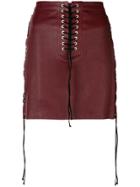 Unravel Project Lace-up Detail Skirt - Red