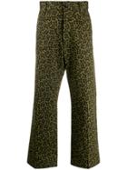Marni Straight-leg Leopard Print Trousers - Green