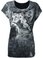 Diesel Wolf Print T-shirt, Women's, Size: Large, Black, Cotton/polyester