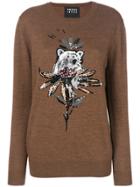 Markus Lupfer Nathalie Bear And Flower Sweater - Brown