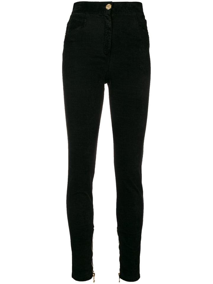 Balmain Slim-fit Velvet Trousers - Black