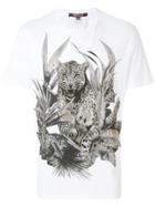 Roberto Cavalli Crystal Embellished Tiger T-shirt - White