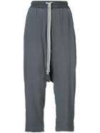 Rick Owens Drawstring Cropped Trousers - Grey