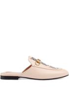 Gucci Princetown Leather Slipper With Mystic Cat - Neutrals