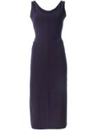 Prada Vintage Round Neck Maxi Dress, Women's, Size: 42, Pink/purple