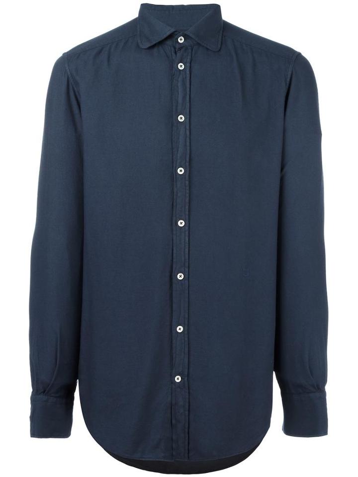 Massimo Alba 'canary' Shirt, Men's, Size: Large, Blue, Cotton/modal