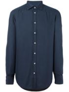 Massimo Alba 'canary' Shirt, Men's, Size: Large, Blue, Cotton/modal