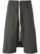 Rick Owens Drawstring Shorts, Men's, Size: 46, Grey, Cotton/spandex/elastane
