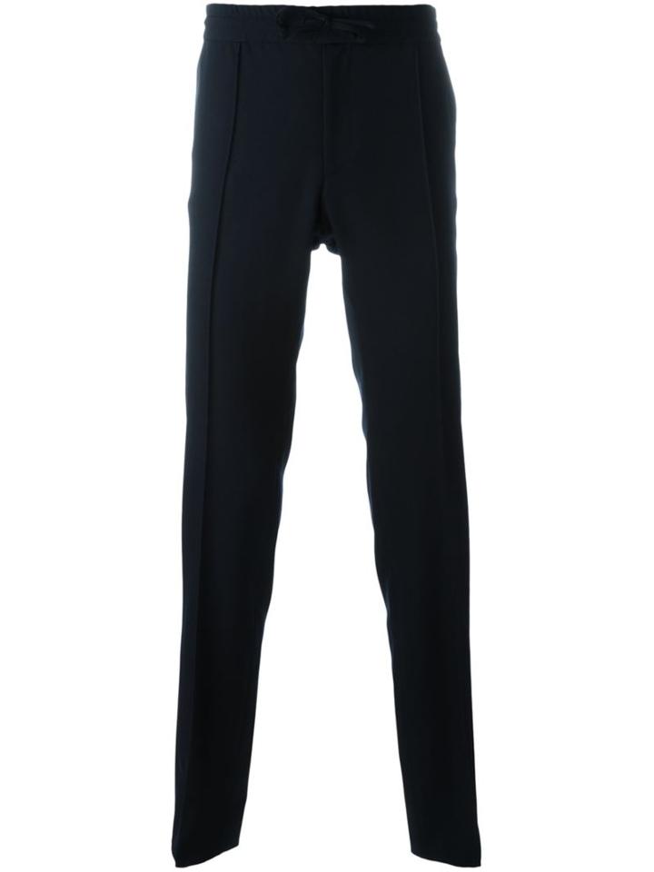 Valentino Straight Leg Trousers, Men's, Size: 52, Blue, Cotton/wool