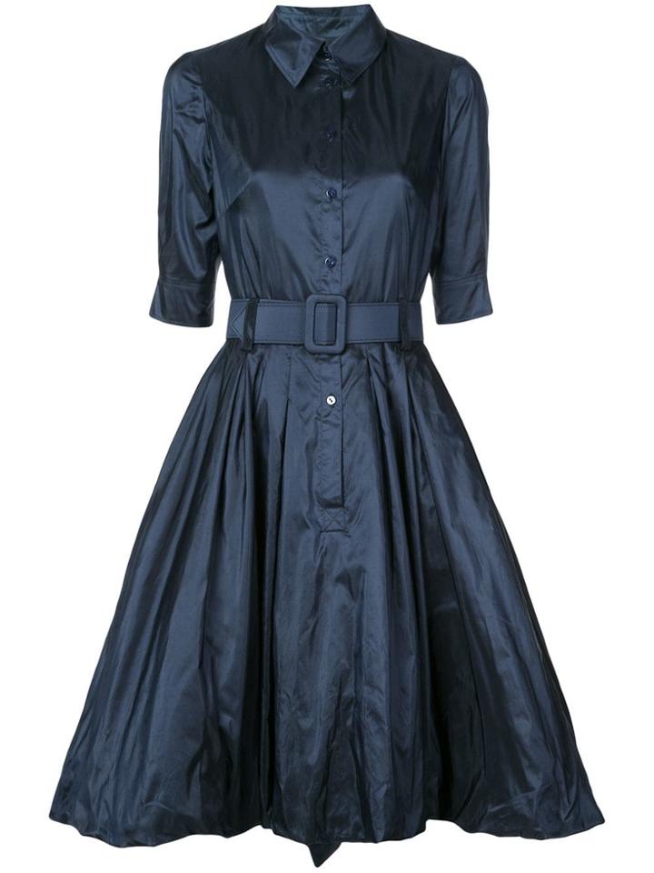 Oscar De La Renta Belted Midi Dress - Blue