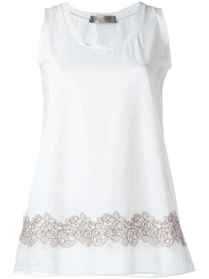 D.exterior Lace Trim Vest - White