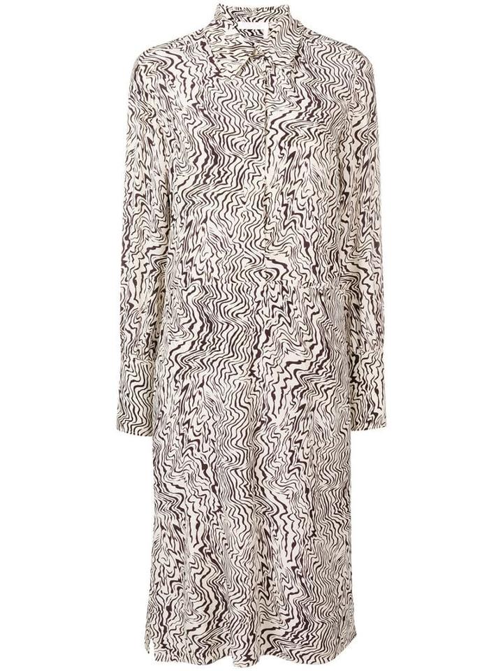 Chloé Abstract Print Silk Dress - Neutrals