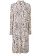 Chloé Abstract Print Silk Dress - Neutrals
