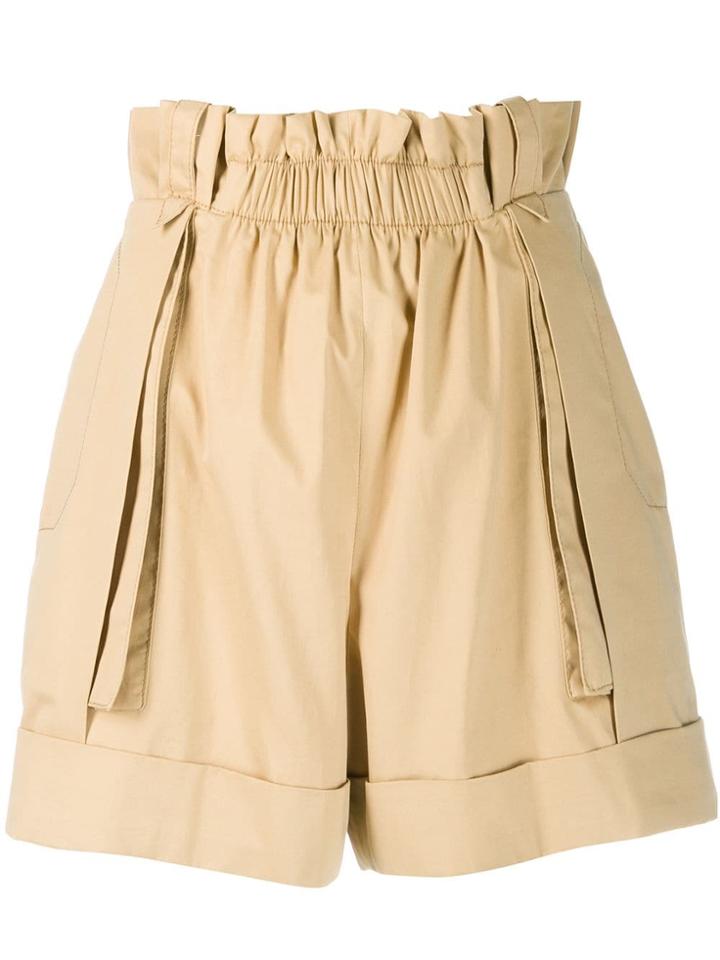 Alberta Ferretti Elasticated Waist Shorts - Neutrals
