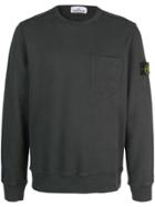 Stone Island Signature Sleeve Insignia Sweatshirt - Grey