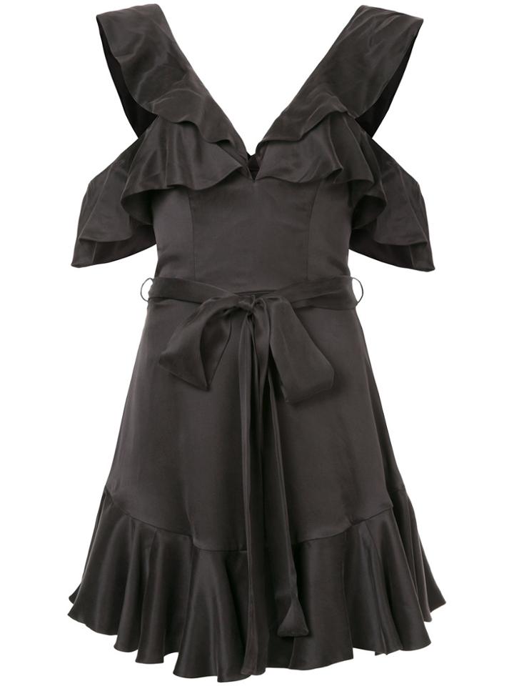 Zimmermann Cold-shoulder Flutter Dress - Brown