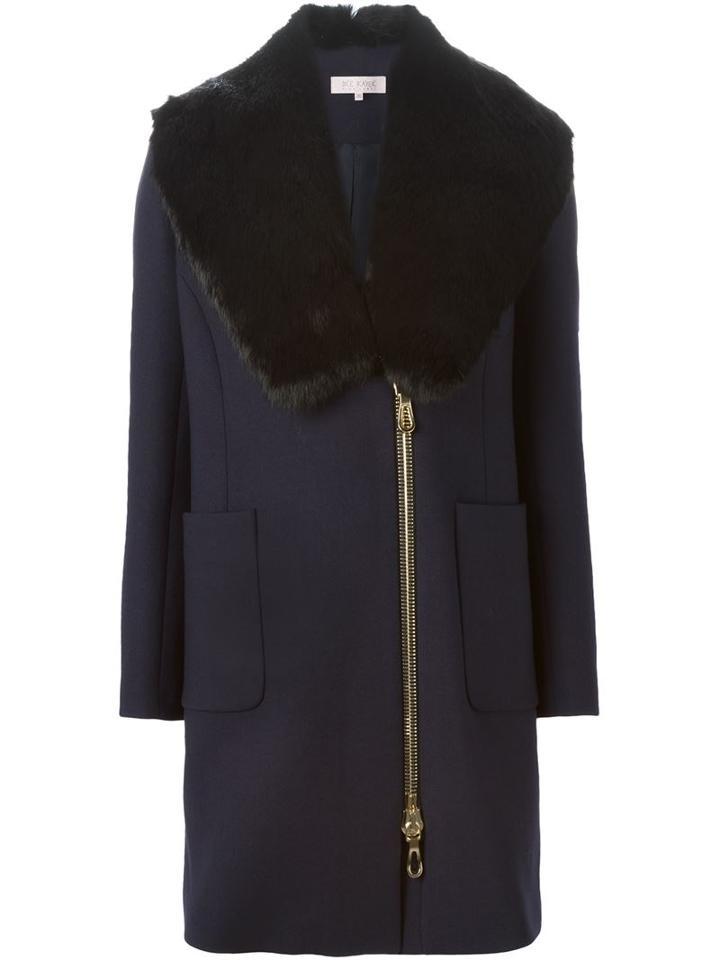 Dice Kayek Detachable Faux Fur Collar Coat