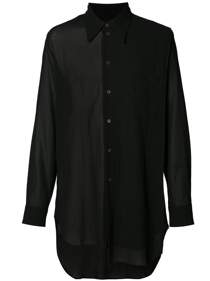 Ann Demeulemeester Grise Asymmetric Shirt, Men's, Size: Large, Black, Cotton