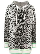 Pinko Leopard Pattern Hoodie - White