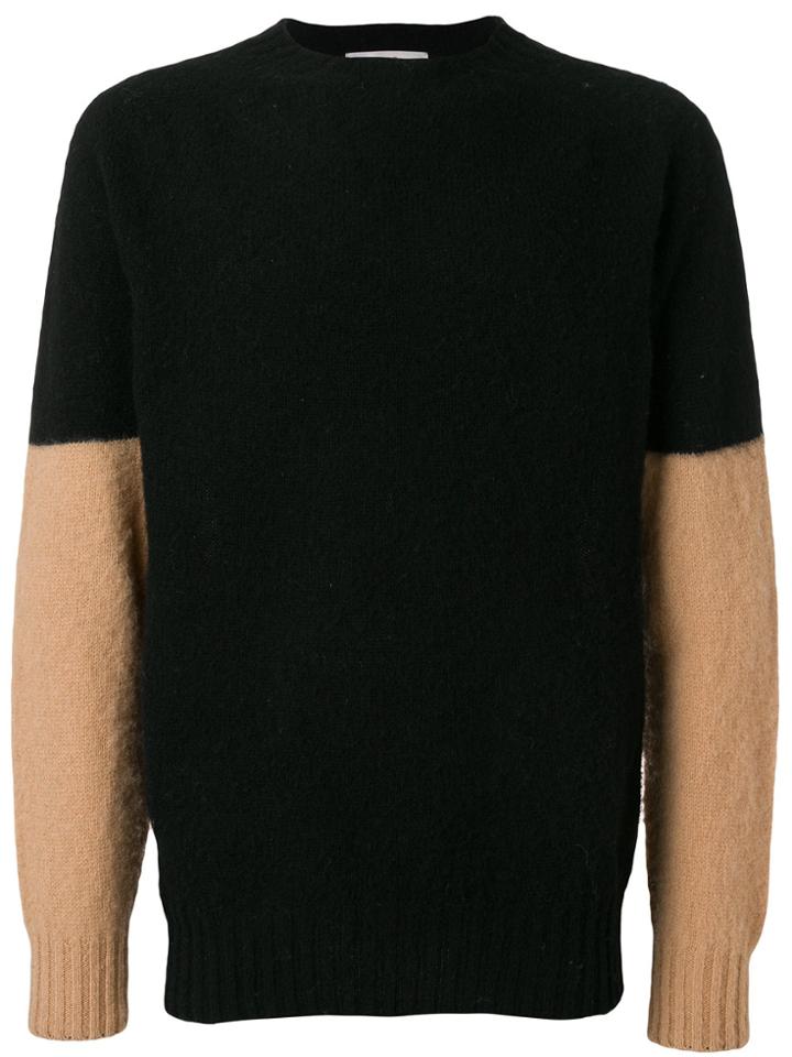 Ymc Contrast Sleeve Jumper - Black