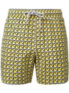 Capricode - Printed Swim Shorts - Men - Nylon - Xxl, Yellow/orange, Nylon